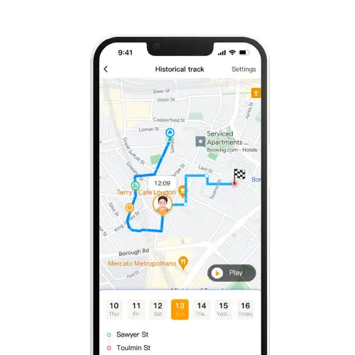 imoo App - historical location tracking