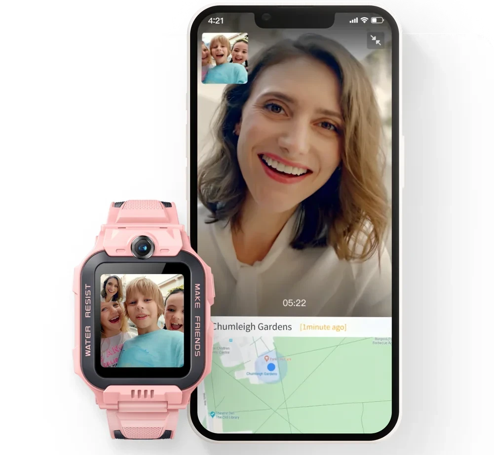 Two way audio video calling while knowing your kids location real time on the imoo APP