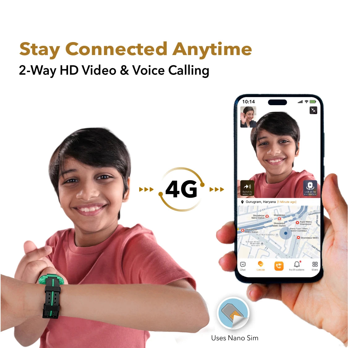 imoo Z1 - 2 way calling - audio and video tells you how your child is and gives visibility on their location