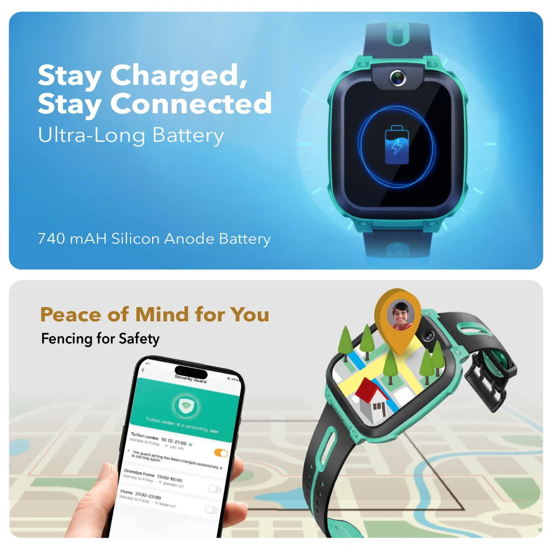 Security fencing know when you child leaves their location when they arrive as the pre-decided location. Stay in the know stay worry free