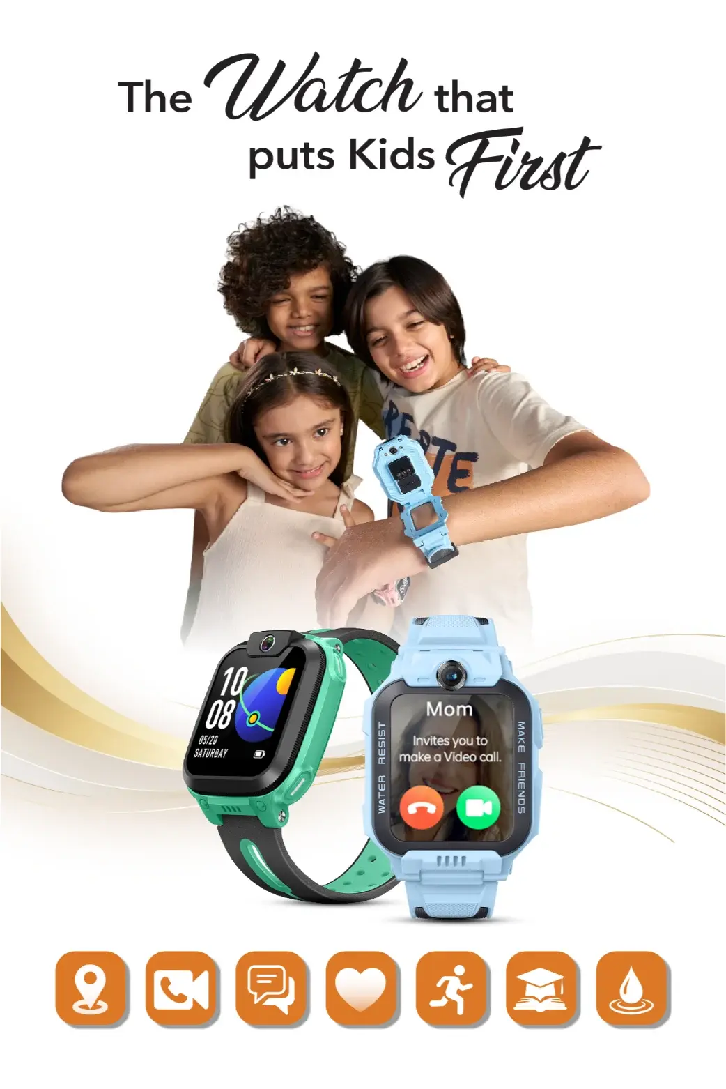imoo watchphone with built in camera for video calls and selfies
