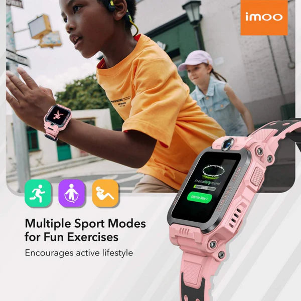 imoo Z7 smart watch for kids with SIM card, offering communication, safety features, and a fun design for children.