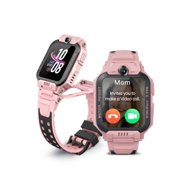 imoo Z7 pink smart watch for girls, designed with a stylish look and equipped with safety and fun features for young users.