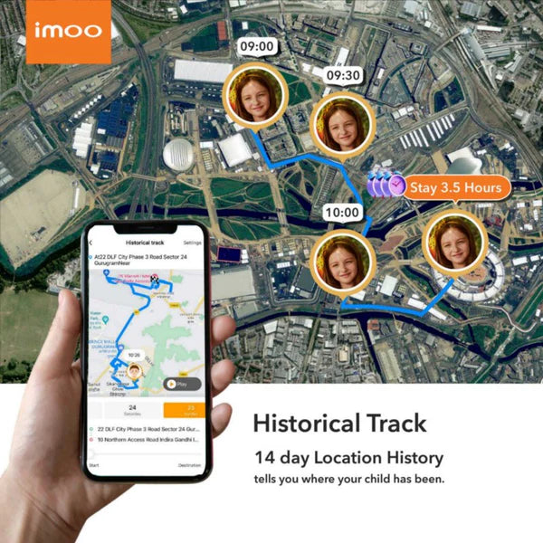 imoo Z7 tracking kids watch for children, featuring GPS location tracking for added safety and peace of mind.